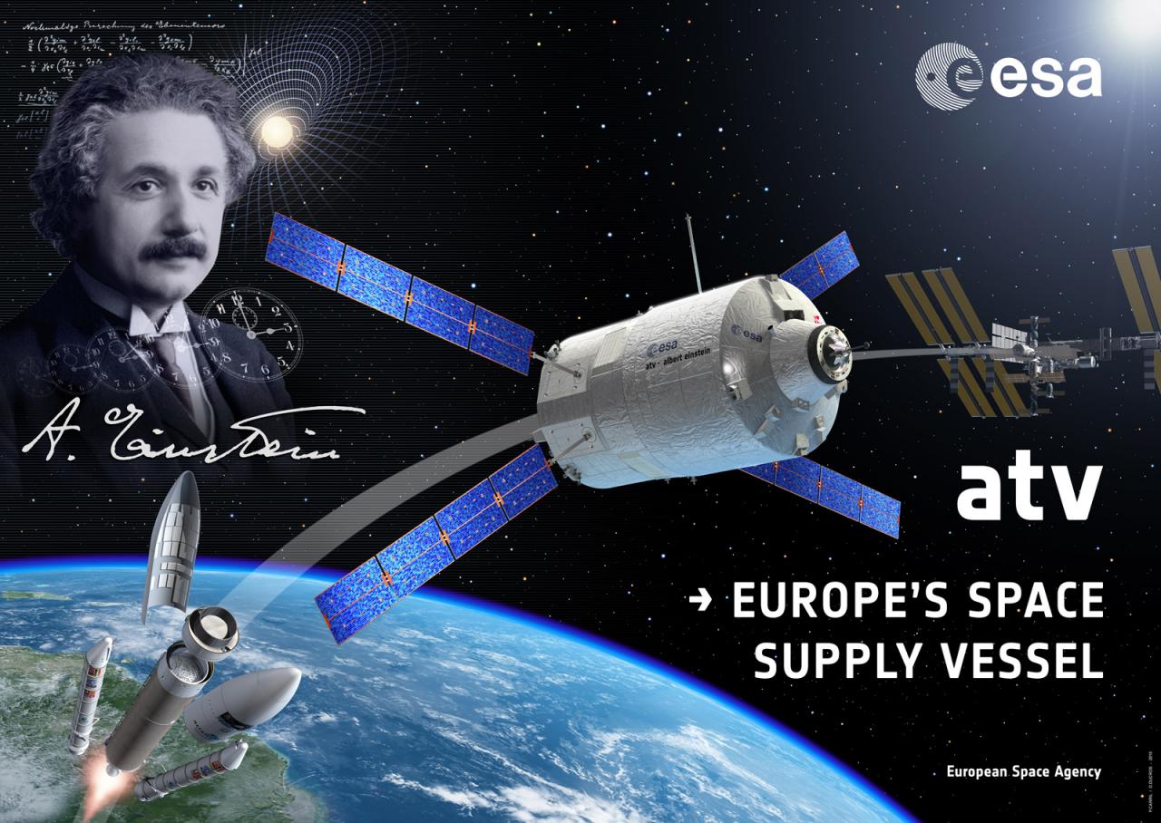 Affiche ATV-4 Albert Einstein (image ESA)