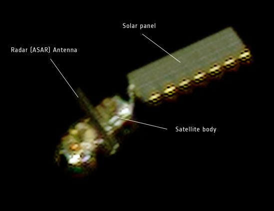 Photo du satellite Envisat (cliché réalisé par le satellite Pléiades)
