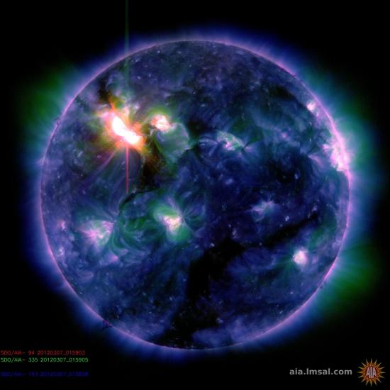Image de l'explosion X5,4 (image NASA)