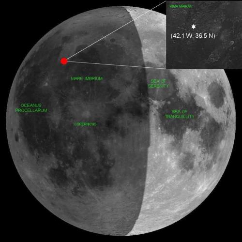 Zone de l'impact du 17 Mars (image Cidehom.com)